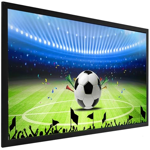 Pantalla de Proyección de 72 84 92 100 Pulgadas con Marco Fijo, Formato 16:9, HD,Compatible con 3D, Montaje en Pared, Ideal para Cine en Casa,Oficina e Interiore(100inch)