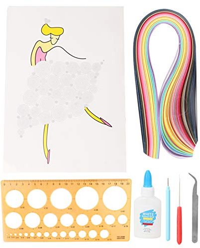 ANKROYU Set di quilling di carta Kit di strumenti per artigianato fai-da-te con righello pinzette per colla punteruolo per principianti Famiglie Aula Decorazioni per feste di nozze