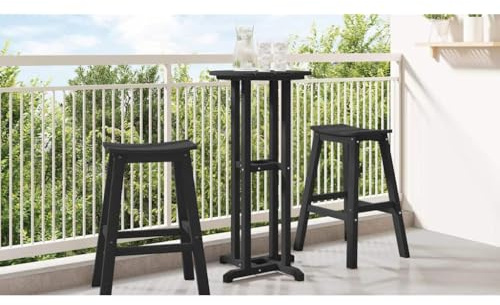 ChicAbode Bartisch Schwarz 55 x 55 x 107 cm Polyethylen