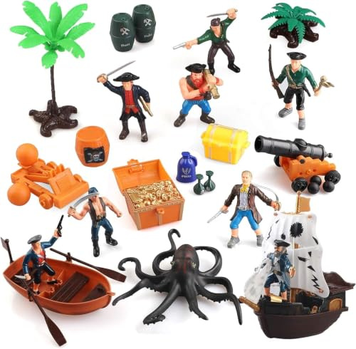 Nukdey barns piratactionfigurer, lekset med hink