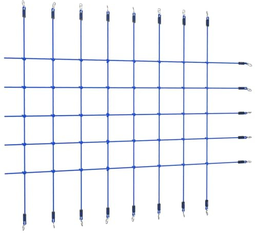 Ziaphsol Red de escalada azul, 200 x 150 cm, de polietileno, malla de 25 x 25 cm, diámetro de la cuerda de 10 mm, para entrenamiento al aire libre, hasta 100 kg, para niños