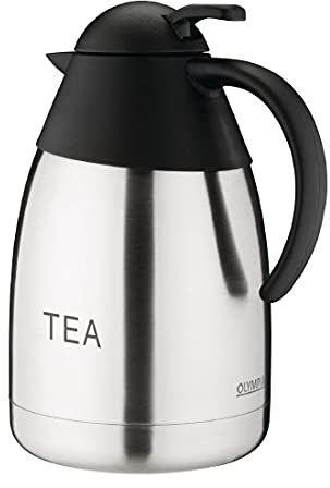 Olympia Pichet isotherme à thé couvercle bombé 1,5L, acier inoxydable, isolation à double paroi, usage professionnel et domestique, DL160
