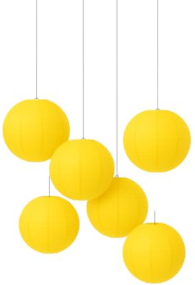 Matissa 10(25CM) Pack of 6 Paper Lantern Wedding Party Decoration Craft Lamp Shade (Yellow)