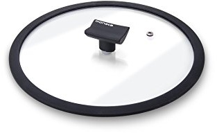 Moneta Tapa de Cristal con Borde de Silicona para Cacerolas y Sartenes, 24 cm