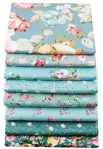 YYSZ 8 Stück 46 x 56 cm Nähstoffe, Baumwollstoff für Patchwork, Stoffpakete für Patchwork und Patchwork, Stoff, Meterware, Patchwork, mehrfarbig