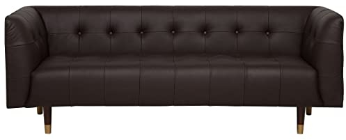 Beliani Komfortables Sofa aus Leder braun Couch 3er Sitzer Byske