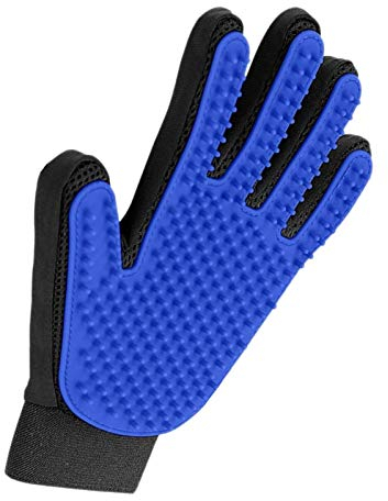 Handschuh zum Entfernen von Haustierhaaren, sanfte Fellpflege, Wasch- und Massage-Handschuh mit verbessertem Fünf-Finger-Design – perfekt für Hunde und Katzen mit langen/kurzen Haaren – linke Hand
