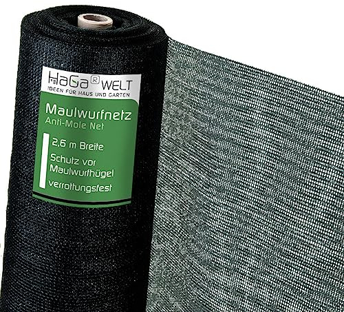HaGa Maulwurfnetz - 2,6m x 20m - Schutznetz gegen Maulwurf - effektives Maulwurf vertreiben unter Rasen & Rollrasen - Tierfreundlicher Maulwurf Vertreiber & Maulwurfschreck