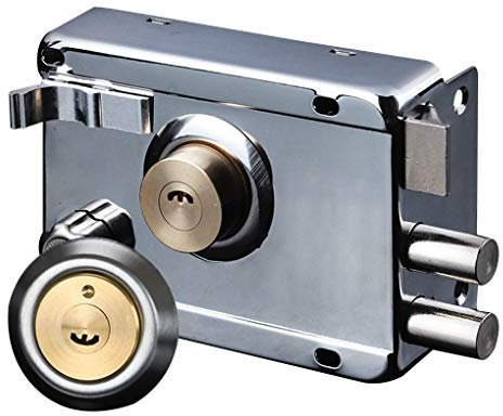 Ailan Porta in Acciaio Inox Serratura Esterna Serrature per Porte in Ferro Security Anti-Theft Block Assicurazione Multipla Blocco di assicurazione Wood Gate Lock Hardware