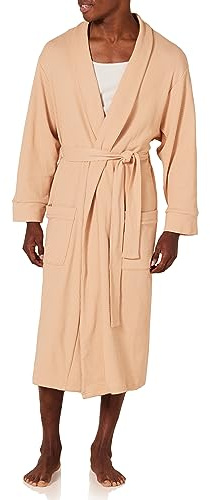 Amazon Essentials Herren Leichter Waffel-Bademantel (Erhältlich In Den Größen Schwer Und Groß), Helles Kamelbraun, XS-S