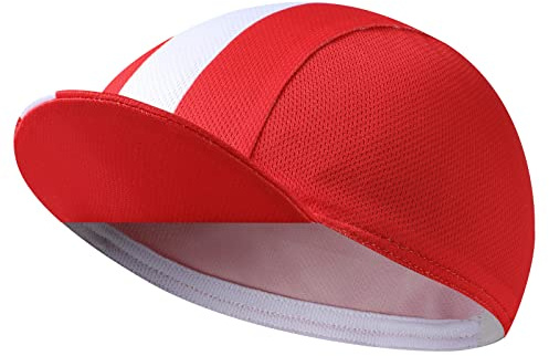 Bikingbros Red Cycling Cap - Polyester Cycling Hat-Under Helmet - Cycling Helmet Liner Breathable&Sweat Uptake