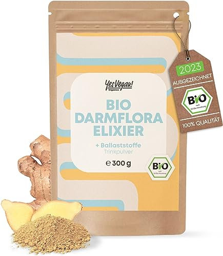 Ekologiskt tarmflorapulver med fiber och 13 bakteriestammar – loppfröskalspulver, inulin, havrekli, ingefära och gurkmeja I 300 gram = 30 dagar