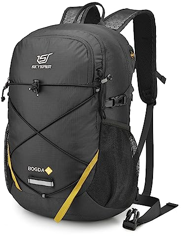 SKYSPER Wanderrucksack Herren 20L Rucksack Wandern Klein Leicht 20 Liter Trekkingrucksack Männer Damen für Outdoor Sport Schwarz
