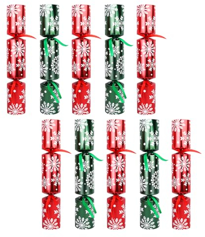 Wogueish 8 Pcs Weihnachten No-snap Party Tisch Favors, Weihnachten themed Holiday Supplies mit Party Hut, kleines Geschenk im Inneren für Kinder Erwachsene Weihnachten Geschenk