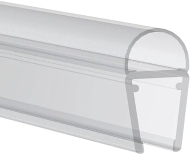 Gedotec Tira de Sello para Puerta de Ducha | 1 Pieza | Sello Transparente para Piso de Vidrio | Longitud: 1 m | Sello de Ducha 6 mm - 8 mm | Sello de Fondo de Puerta de PVC Repelente al Agua | Sello