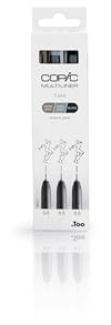 COPIC Multiliner Set, 3 Fineliner in verschiedenen Farben, Zeichen Stifte mit einer feinen Spitze und wasserbeständiger Pigmenttinte