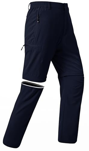 JINSHI Homme Pantalon Convertible Léger à Séchage Rapide Zip-Off Pantalons Cargo Shorts de Randonnée Montagne avec 5 Poches Zippées