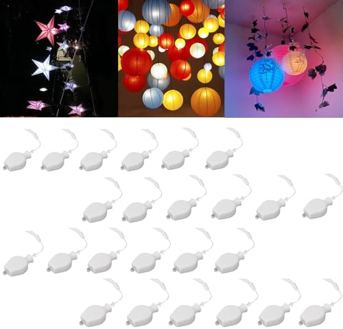 Mini LED Lantern Lights – 24 Pack Battery Operated String Lights for Paper Lanterns, Balloons, Star Decor, and Event Lighting – Warm White Glow