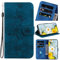 Rosbtib Handyhülle für iPhone 5/ 5S/ SE Hülle Leder mit Kartenfächer Handytasche mit Standfunktion Magnetische Klapphülle für iPhone SE 1. Generation/iPhone 5/ 5S - Blaue Lilien