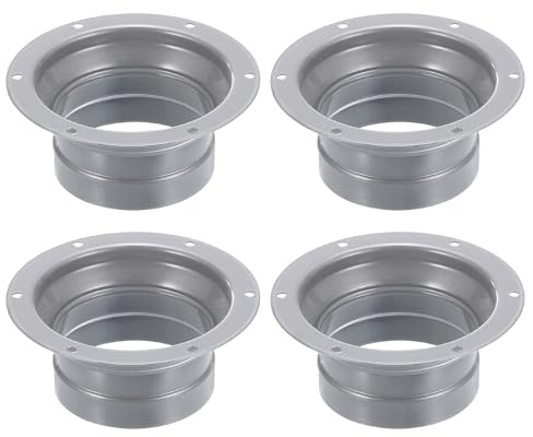 PATIKIL 3 Pollici Flangia Raccordo per Tubo, 4pz Tubo Dritto Raccordo in Metallo Condotto dell'Aria Ventilazione Rotondo Flangia per Riscaldamento Raffreddamento Ventilazione Sistemi HVAC