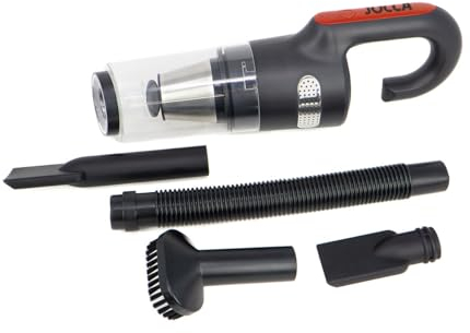 Jocca - Aspirador de Mano Sin Cable Recargable| Aspirador Inalámbrico Portátil Coche| 2 Velocidades| Depósito Desmontable 0.5L| Filtro HEPA Lavable| Sistema de Aire Ciclónico