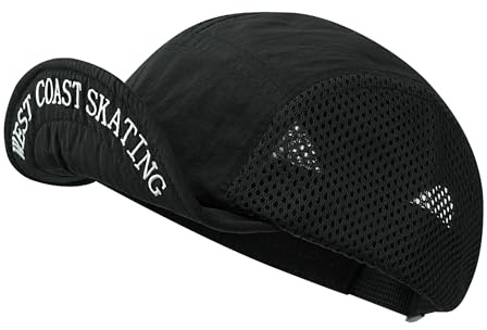 CLAPE Casquette de Baseball Été Hommes Femmes Casquette de Baseball à Bord Plat avec Visière Réglable Courte Casquette en Maille Noir Black BSSD2506