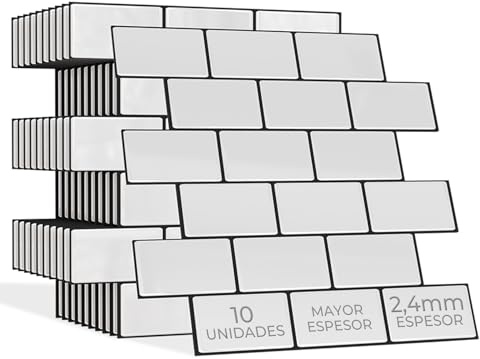 AMARA DECO - 10 Unidades Azulejos Adhesivos Cocina y Baño 30x30cm. Baldosas Adhesivas Pared con Efecto Azulejo 3D, Impermeables, Resistentes al Calor y Fáciles de Limpiar (Oxford Blanco y Negro)