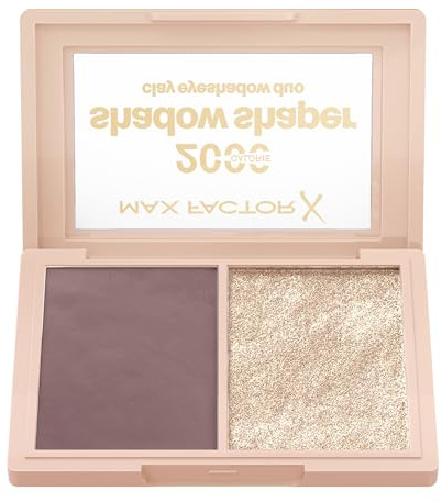 Max Factor 2000 Calorie Shadow Shaper Duo, 030 Shell Shadow, Palette di ombretti in 2 step, Formula da crema a polvere, 4g