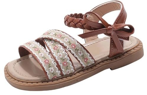 BweStilm Sandalias para niña 22, sandalias cómodas y antideslizantes, sandalias de verano, elegantes para verano, sandalias descalzas, sandalias de playa, sandalias ligeras de trekking, sandalias de