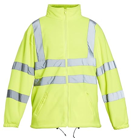 Blackrock Hi Vis Yellow Fleece Jacket, Men's and Women's, Large | Durable and Warm Anti-Pill, High Visibility Reflective Safety Wear, Fully EN Certified