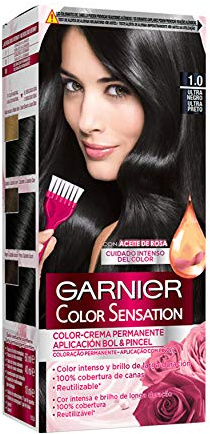 Garnier Color Sensation Permanente Haarfarbe Ultra Schwarz 1.0, erhältlich in über 20 Farbtönen