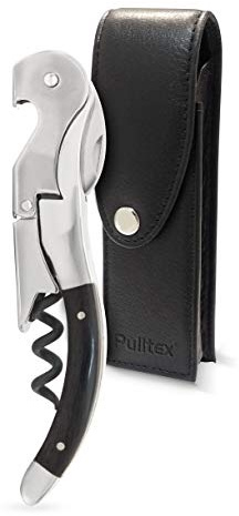 Pulltex Pulltaps Cordoba - Sacacorchos (mango de cuerno, hecho a mano, incluye funda de piel)