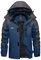 KEFITEVD Snowboardjacke Herren Warm Gefüttert Ski Jacke Wasserdicht Softshell Jacke mit Kapuze Skijacke Herren Dicke Winterjacke Parka Jacke Jagdjacke Dunkelblau CN 7XL, EU 3XL