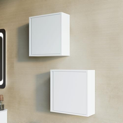 Kiamami Valentina - Pensile bagno sospeso 39cm con anta reversibile bianco opaco | Monaco
