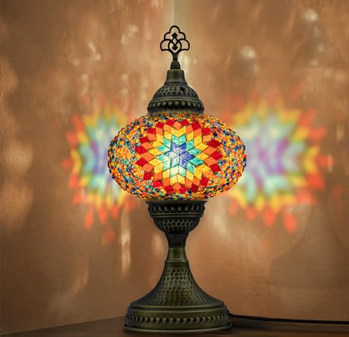 VALVELLO | Lampada A Mosaico | Acrobaleno | Turca Marocchina, Stile Tiffany, Decorativa In Vetro Per Camera Da Letto, Soggiorno, Regalo Per Occasioni Speciali/Persona Speciale
