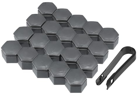 Uxcell 20 Pcs Wheel Lug Nut Covers for Land Rover Range Rover 22mm Gray