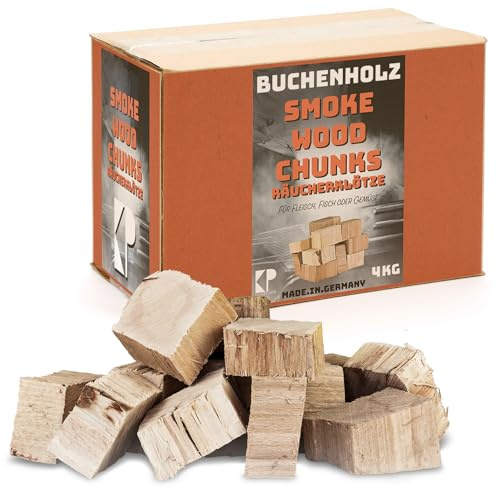 Kingpower Morceaux à Fumer hêtre 2-4 kg XXXL Bois Fumage Grill Fumé Blocs de Fumage Smoking Chunks, Quantité:4 kg