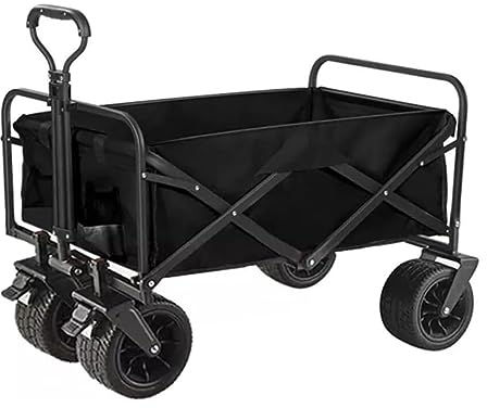 CRBUDY Carro de Carro Carro de Jardín Carro de Carro Plegable Carro de Gran Capacidad Plegable Portátil de 150 L Mesa para Acampar al Aire Libre Carro de Barbacoa Ligero Carro de Playa Ca