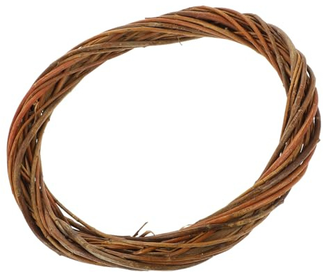FONDOTIN Couronne Naturelle Osier Tressé Ronde pour Décoration De Porte Et Mur DIY Noël Et Mariage Cadre De Couronne Branchages Matériau Naturel pour Créations Festives