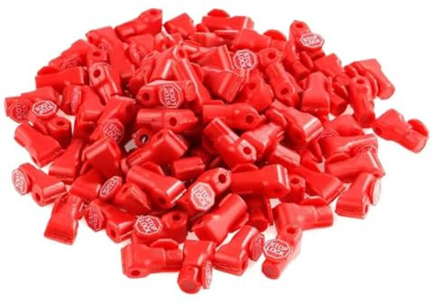 Yominerr Crochet de Panneau Perforé de 6 Mm, Serrure, 100 Pièces, Crochet de Panneau Perforé pour Supermarché, Crochet de Présentoir de Sécurité, Serrure, Rouge