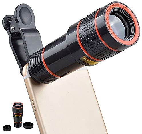 Yolistar Kameraobjektiv Kit, Handy Objektiv Linse Kit, Monokular Teleskop, Kaleidoskop Objektiv, 12X Teleobjektiv für IOS iPhone und meisten Android Smartphone (3.5×10cm)