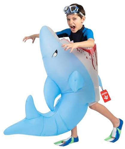 Morph Costumes Costume Squalo Bambino - Vestito Carnevale Gonfiabile per Halloween, Compleanni e Party. Divertente e Unico., Taglia Unica