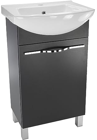 paplinskimoebel - Waschbecken mit Unterschrank 50 cm Breite, Altea Waschbeckenunterschrank mit Waschbecke Graphit matt - Bad Waschtischunterschrank, Badezimmer Unterschrank, Badezimmerschränke