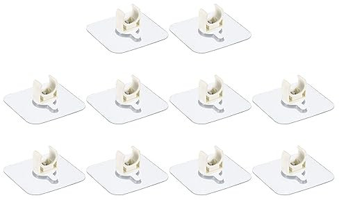 QUARKZMAN PVC Acqua Tubo Morsetto Clip, 10pz Adatto per 16mm(5/8) Esterno Diametro Tubazione Tubo Gancio Supporto Forma-U Tubo Clip con Adesivo per Tubo Acqua, Tubazione Gas