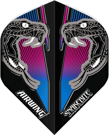 Röd DRAGON Airwing Unique Moulded Peter Wright Snakebite blå standard dartflyg 1 set per förpackning (totalt 3 dartblommor)