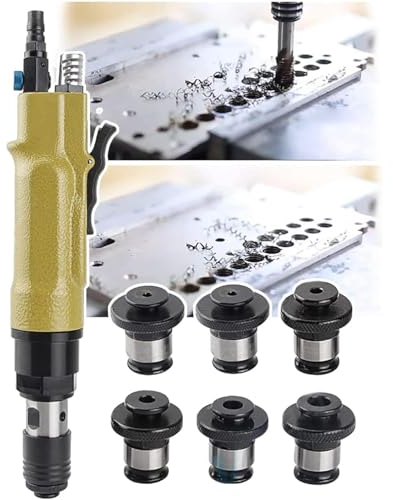 Maschiatrice pneumatica per foratura/maschiatura, utensile per trapano pneumatico a rotazione reversibile, con 6 mandrini autobloccanti, per acciaio, ferro, rame, alluminio, plastica e altri materiali