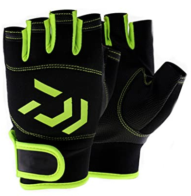 Comebachome Guanti a vela, guanti da pesca senza dita anti -slip esterno a 5 dita tagliate guanti guanti impermeabili 1pair verde, guanti da pesca senza dita