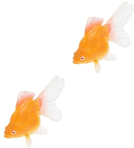 HEMOTON 2St Simulation eines Goldfischspielzeugs kleines Fischdekor Mini- -Fisch- Figur Meerestiere Kinder Kinder Spielzeug Bürotischdekoration Fischfigur Abs