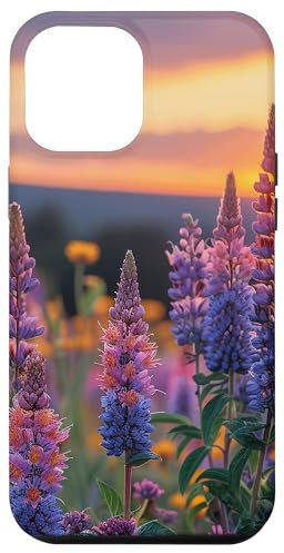 iPhone 14 Pro Max Anise Hyssop Flower Field Beautiful Sunset Graphic Case