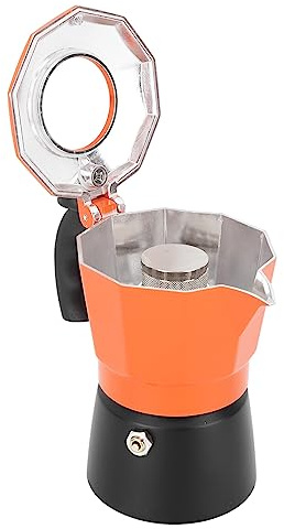 Akozon 8-kopps moka-kanna med dubbelventil - klassisk italiensk espressobryggare - kaffebryggare för spisen - elegant designad kaffebryggare - för hemmet och